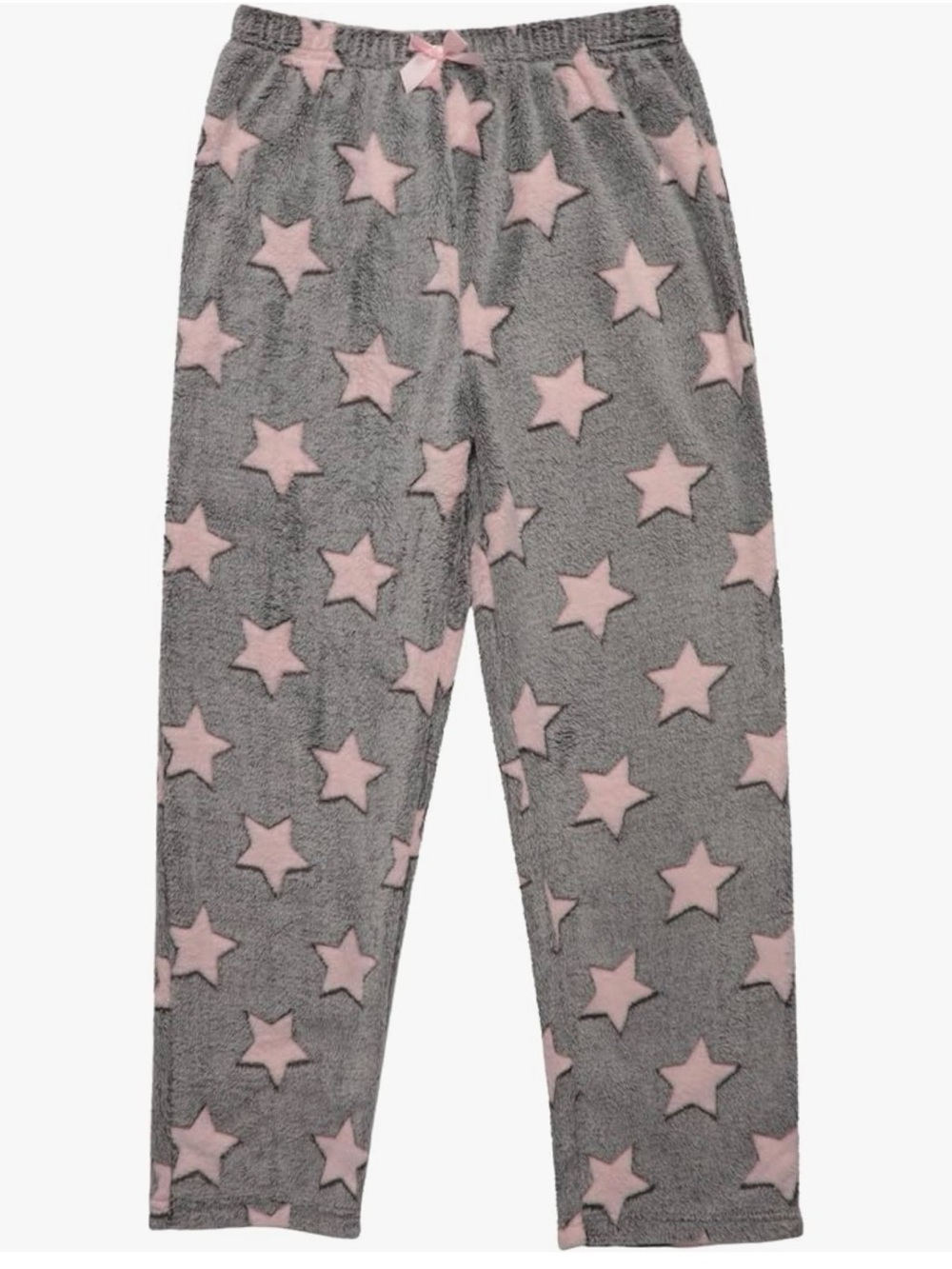 NWT Just Love Gray Plush Pajama Pants with Pink Stars